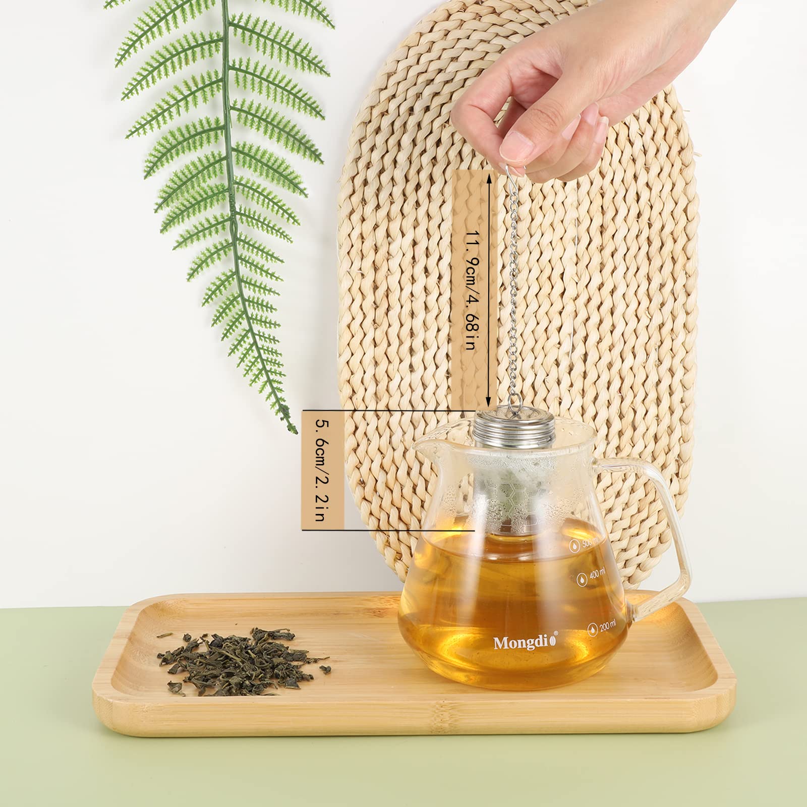 2 Pack Tea Strainers For Loose Tea 304 Stainless Steel Tea Infuser Mesh Loose Leaf Tea Steeper Tea Diffuser With Chain Hook And